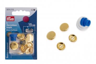 5 überziehbare Knöpfe 19 mm Gold 