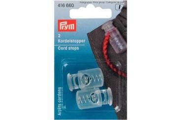 Kunststoff-Kordelstopper - hoch - Transparent/Matt -  2 St. 
