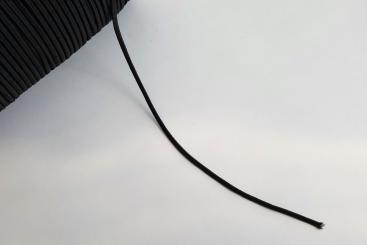 Elastik-Gummilitze - 2 mm breit - meterweise - Schwarz 