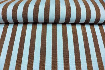 Markisen-/Outdoor-Stoff gestreift Hellblau/Dunkelbraun
