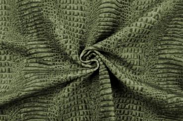 Premium Samt-Möbelstoff - Krokodil - Schilfgrün 