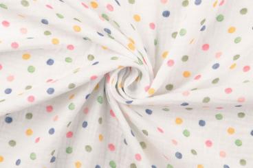 Musselin Digitaldruck - Bunte Tupfen 