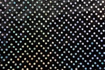 Pannesamt mit silbernen Pailletten - Schwarz 