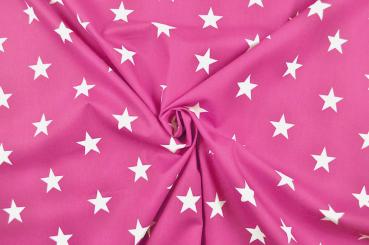 Patchwork-Stoff Classic - Sterne - Pink/Weiß 