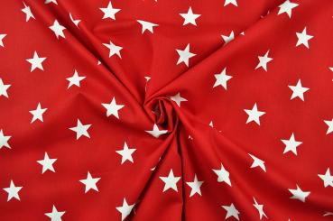 Patchwork-Stoff Classic - Sterne - Rot/Weiß 