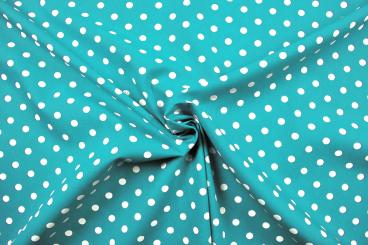 Patchwork-Stoff Classic - Punkte - Petrol/Weiß 