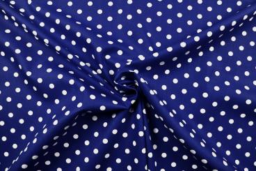 Patchwork-Stoff Classic - Punkte - Royal/Weiß 