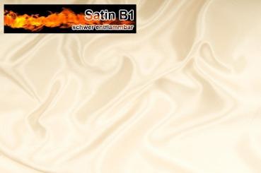 Satin B1 - schwer entflammbar - Champagner - 4,0 Meter 