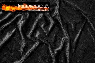 Pannesamt B1 - schwer entflammbar - Schwarz - 5,0 Meter 