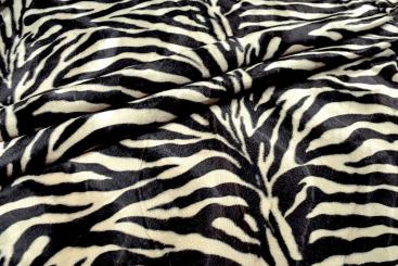 Fellimitat - Flausch-Zebra - Schwarz/Creme 