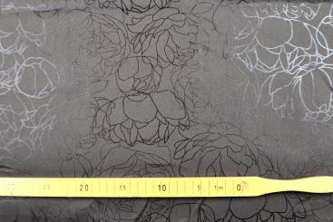 Hosenstoff Stretch - Black Shine Flowers 