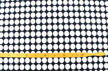 Baumwollstoff - Punto Grande - Nachtblau/Weiß 