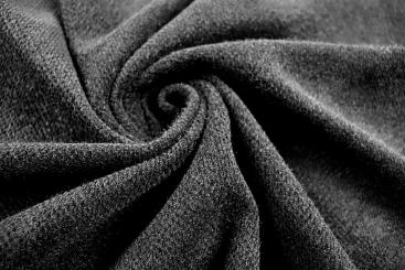 Schwerer und samtiger Strickstoff - Schwarz 