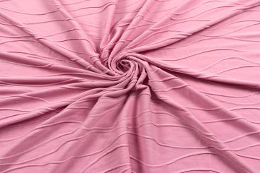 Strukturierter Jersey mit Wellenmuster - Rosa 