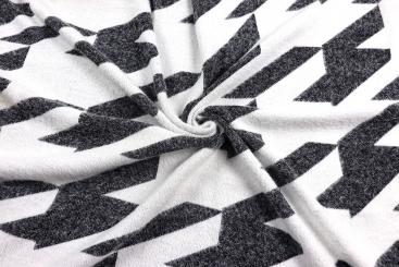 Strickstoff im Mohair Style mit Hahnentritt 