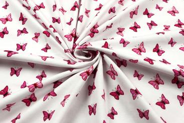 Jersey Stoff mit kleinen Schmetterlingen 