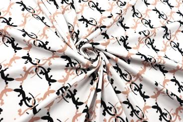 Jersey Stoff mit kleinen Eidechsen 