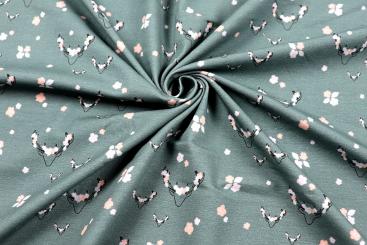 Jersey Stoff mit Hirschgeweihen 