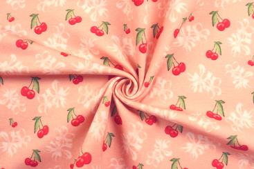 Jersey-Stoff mit Kirschen 