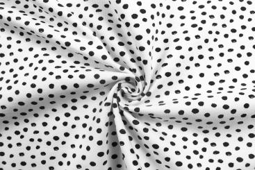 Jersey mit Tupfen - Weiß/Schwarz 