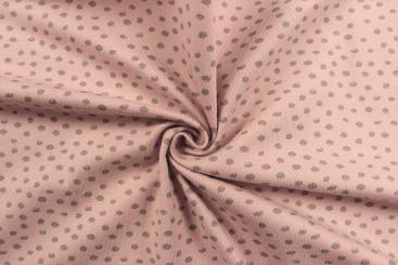 Jersey mit Tupfen - Altrosa/Grau 