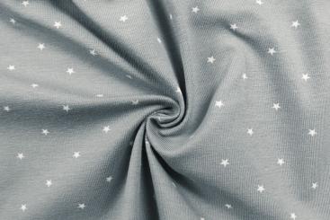 Jersey-Stoff mit Mini-Sternen - Grau 