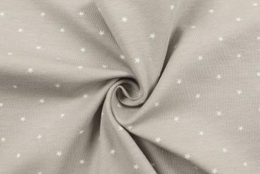 Jersey-Stoff mit Mini-Sternen - Taupe 