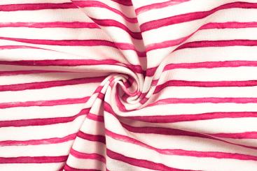 Jersey Stoff mit pinken Streifen 