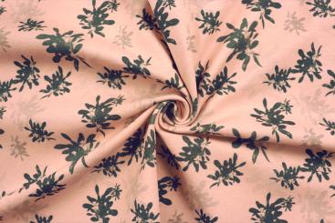 Jersey Stoff mit nostalgischem Design  - Rosa 