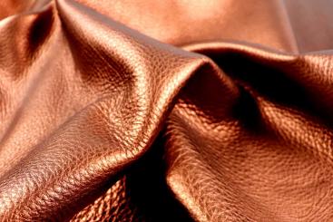 Echtleder-Haut Valetta - Glänzendes Kupfer - 1,5 qm 