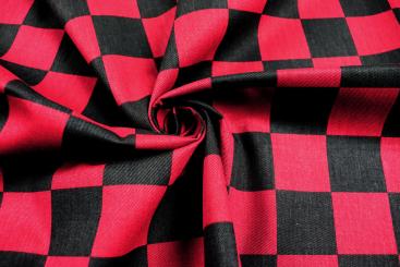 Baumwoll-Köper mit Karo Muster 