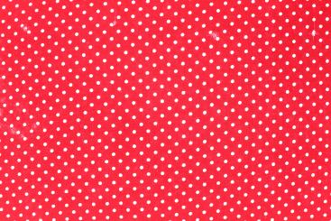 Baumwollstoff mit Tupfen - Rot/Weiß 
