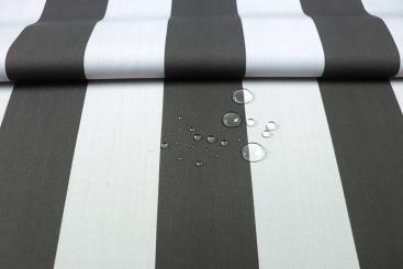 Outdoor-Stoff mit Blockstreifen - Grau/Hellgrau 