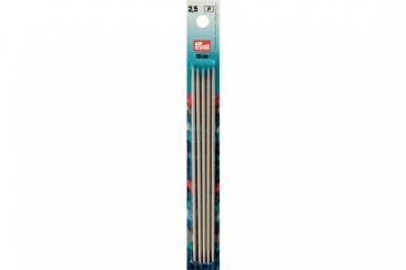 Strumpfstricknadeln Prym 15 cm - 2,5 mm Grau ALU 