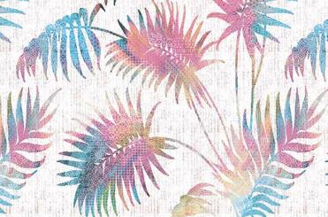 Wachstuchstoff - Colourful Palm Leaves 
