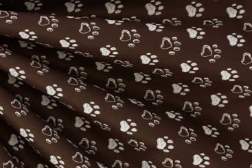Polyesterstoff Pfote - wasserabweisend - Braun 
