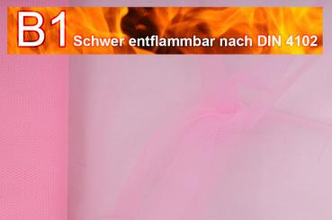 Tüll - schwer entflammbar - Rosa - 2,0 Meter Rosa