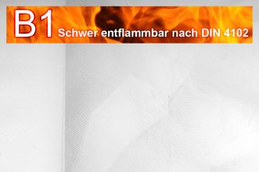 Tüll - schwer entflammbar - Weiß - 1,0 Meter Weiß