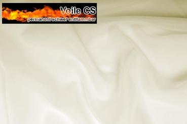 Voile - permanent schwer entflammbar - 300 cm - Creme - 1,0 Meter Creme