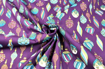 Glitzer-Weihnachtsstoff - Weihnachtsschmuck - Lila 