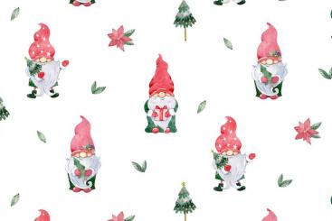 Baumwollstoff Digitaldruck - Weihnachten im Zwergenland - Weiß 
