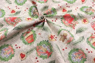 Weihnachtsstoff Leinenoptik - Lovely Christmas - 280 cm 