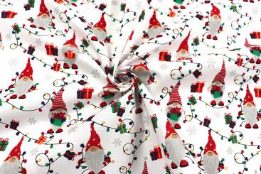 Glitzer-Weihnachtsstoff - Lichterketten-Wichtel 