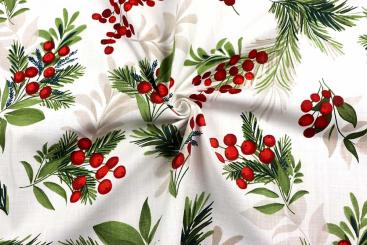 Dekostoff Baumwolle - Mistelzweige 