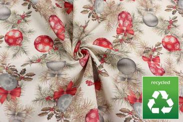 Weihnachtsstoff recycelt - Weihnachtskugeln 