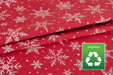 Weihnachtsstoff recycelt - Schneeflocken 