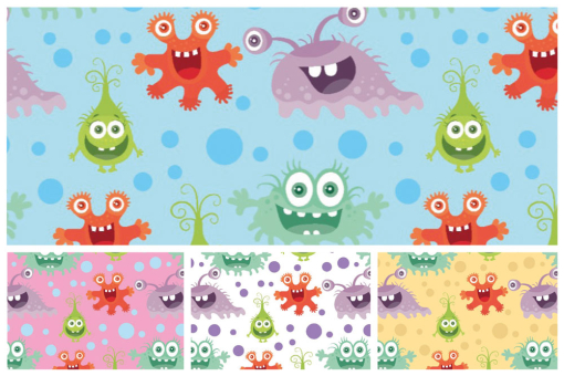 Baumwollstoff - Monster-Party 