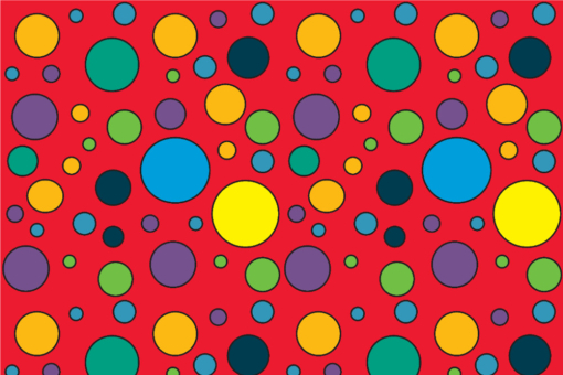Satin - Colourful Dots Rot