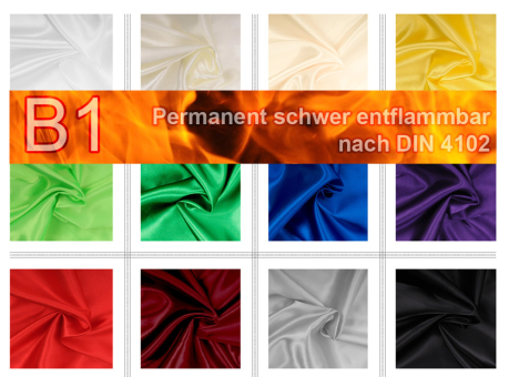Satin permanent schwer entflammbar B1 