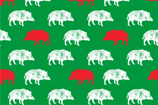Kuschel-Fleece - Wildschweine Grün